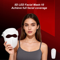 Masque facial LED ILUXRED 72 LED, thérapie par lumière rouge, 5D, nouveau masque de thérapie par lumière rouge sans fil en silicone