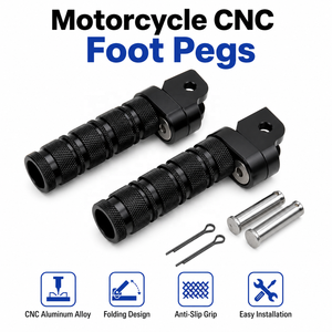 Reposapiés CNC para Motocicleta, Pedales para <span class=keywords><strong>Honda</strong></span> VTR250 VFR800R VFR1200X VFR1200F CB400F CB400SF CBR600RR CBR1000RR - Product Image 2