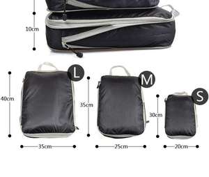 Unisex Customizable Durable 7pcs Zipper Packing <strong>Cubes</strong> Set Soft Handle Large Capacity <strong>Foldable</strong> Polyester Travel Luggage Organizer - Product Image 4