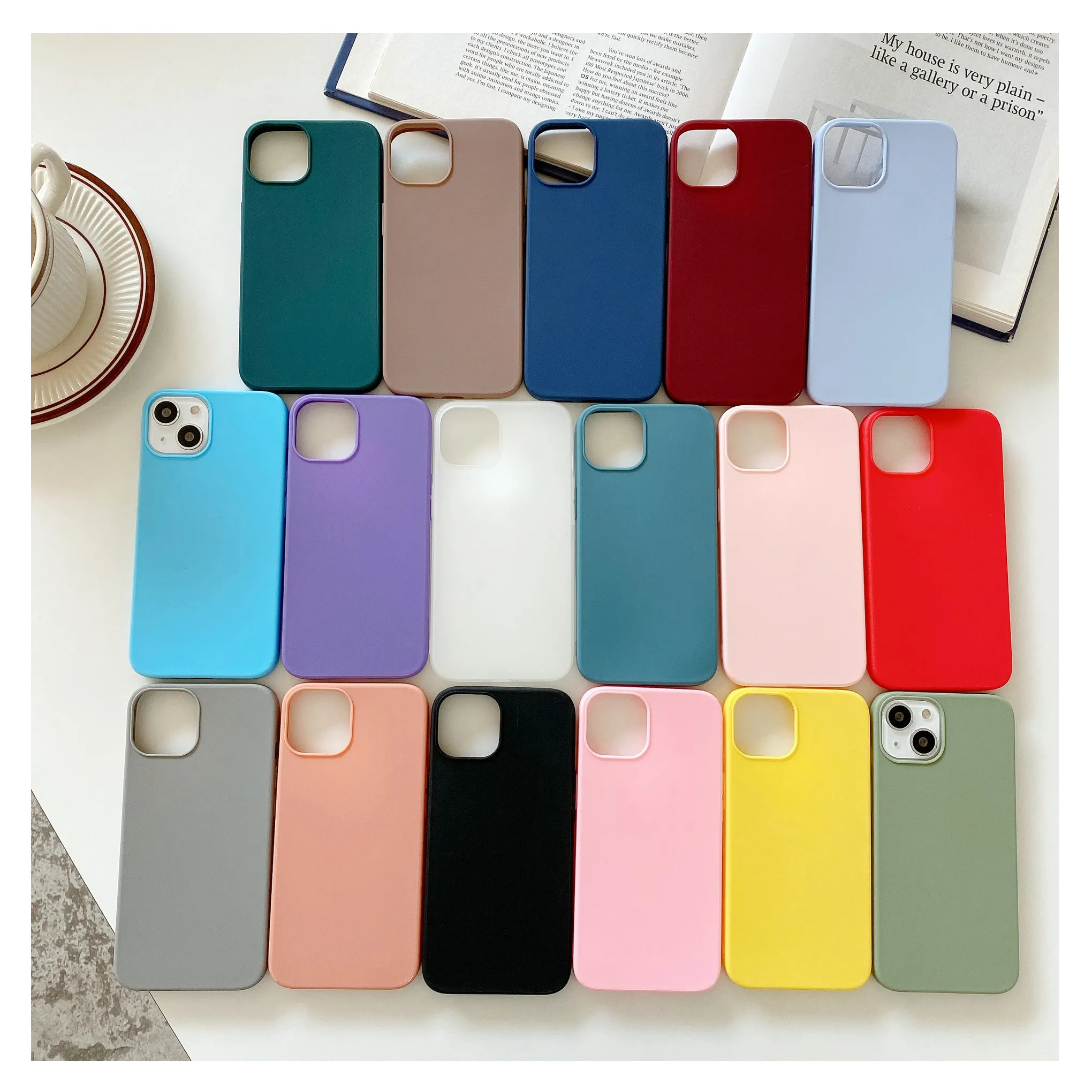 Full boby Protection Shockproof Soft TPU Matte Protective Case for iPhone X XS XR 11 12 13 14 Pro plus MAX MINI