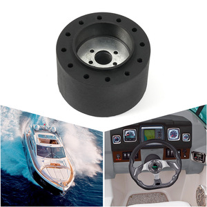 Adaptateur de volant en alliage d'aluminium 19 mm pour bateau marin, base de commande de direction noire - Product Image 1