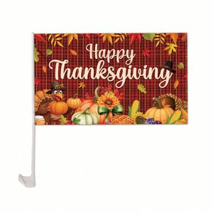 Bandera para Ventana de Auto con Tema de Acción de Gracias, 12x18 Pulgadas, Logotipo Personalizado, Precio Económico - Product Image 1