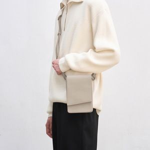 Korean Style Crossbody Phone <b>Bag</b> Unique Vertical for Square Design Versatile Unisex Leather Chest <b>Bag</b> New <b>Small</b> Mobile Phone - Product Image 3