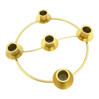 Pâques Noël Halloween Cercle Argent Bougeoir Pomme De Pin Couronne De L'Avent Fleur Artificielle Bougeoir Couronne YS