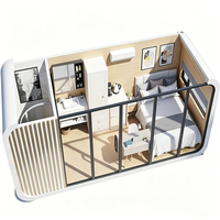 Maison capsule écologique préfabriquée moderne en conteneur, durable, installation facile, bureau, appartement, hôtel, villa, cube de 2,15 m