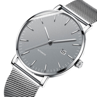 Haute qualité populaire Simple mode hommes montre automatique mécanique squelette montre en acier inoxydable