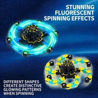 Fidget Spinner Mécanique Transformable Lumineux dans l'obscurité, Empilable, Jouet Anti-stress pour Enfants et Adultes, Fonction Support de Téléphone