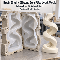 Moule en résine Tietuo + noyau en silicone pour œuvres d'art en PU C293-G3, détails d'ornements sculptés, moule personnalisé pour atelier, emballage sur mesure