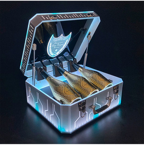 Boîte de transport lumineuse en acrylique miroir de 5 mm d'épaisseur avec logo personnalisé, revêtement poudré, pour viande de bœuf, présentoir LED pour steak - Product Image 2