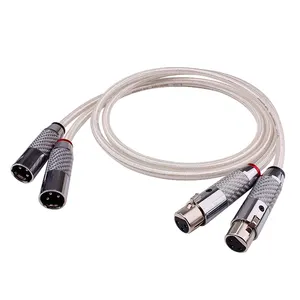 Cable XLR de 3 pines de alta calidad, Conector de micrófono de audio profesional, chapado en plata, macho a macho, OCC, 2XLR