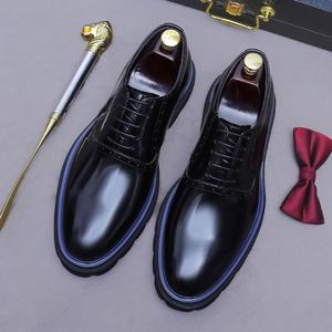 Zapatos de Oficina para Hombre de Alta Calidad, Transpirables, con Cordones, Ligeros, Antideslizantes, con Suela Gruesa, de Cuero Negro, Estilo Mocasín - Product Image 4
