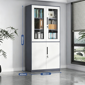 Thickened Steel Heavy-Duty Anti-Static Filing Cabinet <b>Drawers</b> <b>Lockable</b> Glass Door Modern Minimalist Design for Home/Workshop - Product Image 4