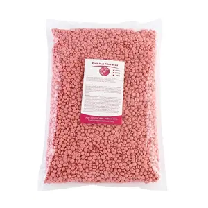 Private label nuovo prodotto 1kg sacchetto perline depilatoria rosa rosa senza carta depilazione indolore cera dura