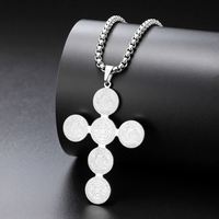 Collier Croix Saint Benoît Myshape, Symbole Chrétien Catholique, Talisman de Protection, Bijoux en Acier Inoxydable