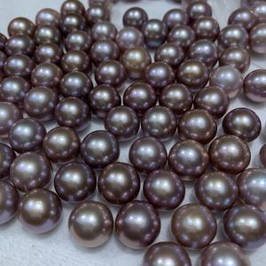 Collar de perlas reales Edison, perlas sueltas naturales de 11-12mm, color morado - Product Image 6