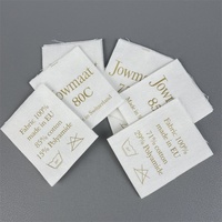 Étiquettes de vêtements personnalisées en coton de haute qualité, carrées, imprimées à l'écran, cousues, lavables, avec couleur et logo personnalisés