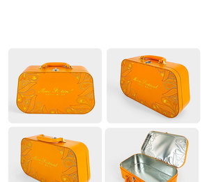 Tùy Chỉnh Rỗng Túi Xách Hình Cấp Thực Phẩm Kim Loại Hộp Thiếc Cookie Sô Cô La Lon Thiếc Với Xử Lý Bánh Bao Bì Lớn Tin Hộp Ăn Trưa - Product Image 6