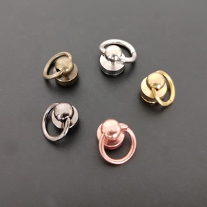 Rivetti in ottone massiccio borchie punte a bottone viti rivetto per unghie <span class=keywords><strong>con</strong></span> O-ring per artigianato in pelle fai da te - Product Image 3