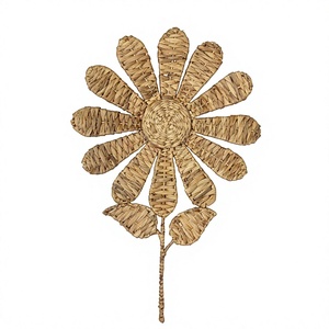 Décoration murale en jacinthe d'eau naturelle, tissée à la main, style bohème rustique, pour la décoration de la maison, accent pour le salon - Product Image 1