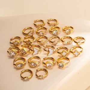 LT-MS-756 Zircon thép không gỉ Bông tai cho phụ nữ hợp thời trang 18K mạ Hoops đa năng đồ trang sức thời trang bán buôn nhà máy - Product Image 1