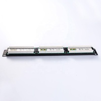 Panel de Conexiones Cat5e UTP de 24 Puertos, 1U, 19 Pulgadas, para Montaje en Rack, RJ45, 3x8, con 4 Tornillos