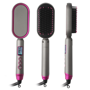Plancha de pelo iónica portátil profesional, peine, pantalla LED, placa de cerámica para uso en Hotel, cepillo alisador de cabello <span class=keywords><strong>Natural</strong></span> - Product Image 4