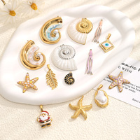 Colorpinky Noël Diable Oeil Poulpe Pendentif DIY Bracelet Collier Accessoire Multi-élément Océan Style Conque Étoile De Mer Pendentif