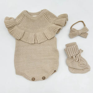 Combinaison en tricot pour bébé printemps-été, pulls en coton pour filles, gilets <span class=keywords><strong>sans</strong></span> manches pour tout-petits, vêtements en tricot pour nouveau-nés - Product Image 4
