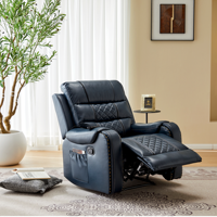 Canapé inclinable moderne extensible en cuir avec structure en bois pour salon, home cinéma et relaxation