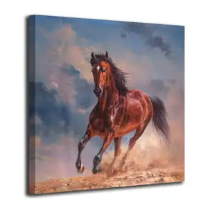 Arte Original de Fábrica, Venta al por Mayor, Lienzo Pintado a Mano con Óleo, Caballo Volador, <span class=keywords><strong>Caballos</strong></span> Corriendo, Arte Mural, Marco Ecológico, Tamaño Personalizado - Product Image 2