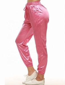 <span class=keywords><strong>Pantaloni</strong></span> Skinny <span class=keywords><strong>Rosa</strong></span> da Donna a Vita Alta Joggers <span class=keywords><strong>Pantaloni</strong></span> Casual Elasticizzati con Coulisse in Raso Lucido - Product Image 2