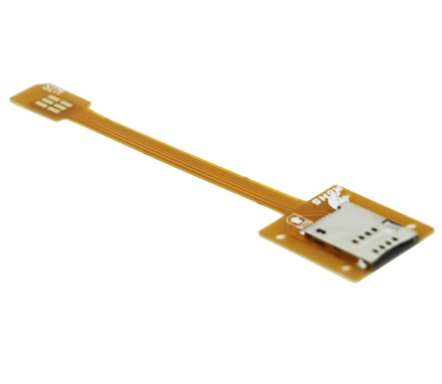 Custom 3G 4G 4 in 1 dual fpcb multi extender mini sim card fpc cable with push-push slot 15cm