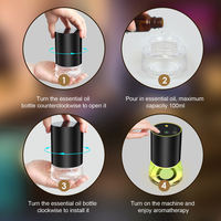 Diffuseur d'arômes sans eau, lumière RGB, diffuseur d'huiles essentielles portable, nébulisation, 100 ml, alimenté par batterie, métal, usage domestique