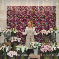 Décor mural de scène en fleurs de rose artificielles en soie de luxe faites à la main pour mariage, utilisation extérieure/intérieure, festival, usage commercial