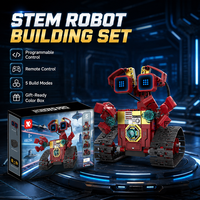 Robot de Juguete con Control Remoto 5 en 1 con Pantalla Digital y Virutas de Acero, Bloques de Construcción para Codificación, Juguete Educativo STEM para la Escuela