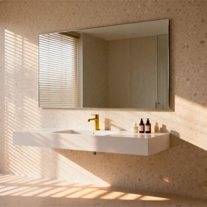Miroir de salle de bain en verre argenté de qualité supérieure, épaisseur 3mm 4mm 5mm, sécurité renforcée, design sans cadre - Product Image 1