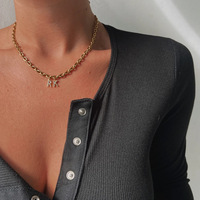 MICCI – collier personnalisé en acier inoxydable plaqué or 18K avec lettres glacées de l'alphabet, pendentif en diamant, monogramme Initial, vente en gros