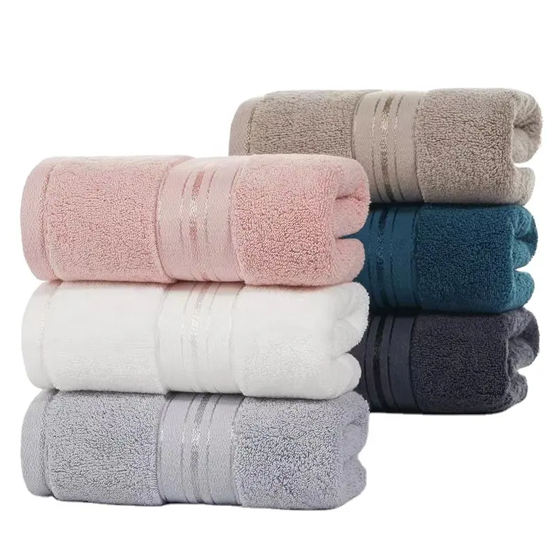 Wholesale high quality hand towel Soft toallas white customized towels bath 100% cotton bath towel for home