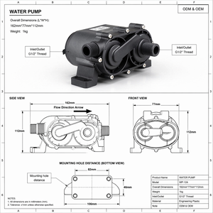 <span class=keywords><strong>Pompe</strong></span> à eau sans balais triphasée DC 24V 2000L/H 32M de hauteur de refoulement pour fontaine DMX et circulation solaire - Product Image 2