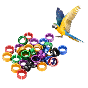 Bagues pour oiseaux, anneaux de patte ouverts en alliage d'aluminium pour perroquets, hibiscus, pivoines, pigeons (7,0 mm, 50 pièces) - Product Image 1