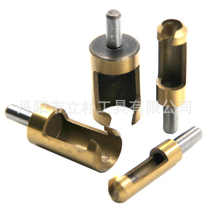 Plug Cutting Bits 6.3mm Shank 50mm Length Brass Woodworking Drill Bit Set 4-Piece Barrel Type - Product Image 4