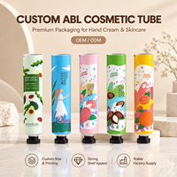 Tube d'emballage personnalisé pour crème pour les mains, en aluminium et plastique laminé, toucher doux, 50 ml, avec bouchon à vis, imprimé UV, contenant cosmétique