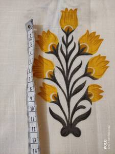 ผ้าคลุมโต๊ะพิมพ์ลายดอกไม้ผ้าฝ้ายลินินดีไซน์ดอกไม้สำหรับงานฝีมือ - Product Image 4
