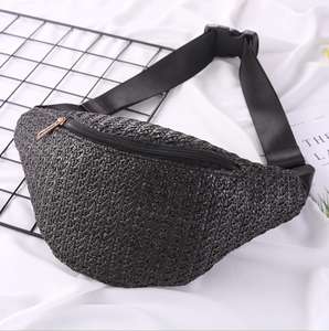 Diseño bohemio playa directo de fábrica al por mayor <span class=keywords><strong>Riñonera</strong></span> de ganchillo tejido de paja <span class=keywords><strong>riñonera</strong></span> con correa ajustable - Product Image 6