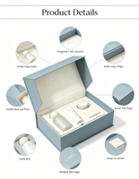 Boîte rigide écologique biodégradable pour coffret cadeau de soins de la peau, boîte d'emballage cosmétique personnalisable avec logo, boîte à fermeture magnétique