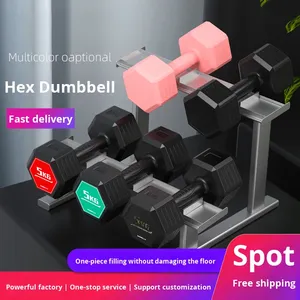 Mancuerna Ajustable TEZEWA con Revestimiento de Goma Hexagonal, Mezcla de HDPE+Arena de Hierro, 5 kg, para Uso Doméstico, Unisex, Entrenamiento de Músculos del Brazo - Product Image 2