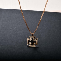 Acier inoxydable Unique à la mode fer croix pendentif collier mode tour de cou pour hommes et femmes élégant amant cadeau