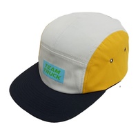 Casquette en nylon à 5 panneaux personnalisée, casquette à visière plate non structurée à 5 panneaux, casquette avec patch brodé