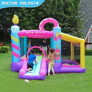 Château gonflable personnalisé de haute qualité Doctor Dolphin avec toboggans pour usage domestique, château de saut pour enfants - Product Image 1
