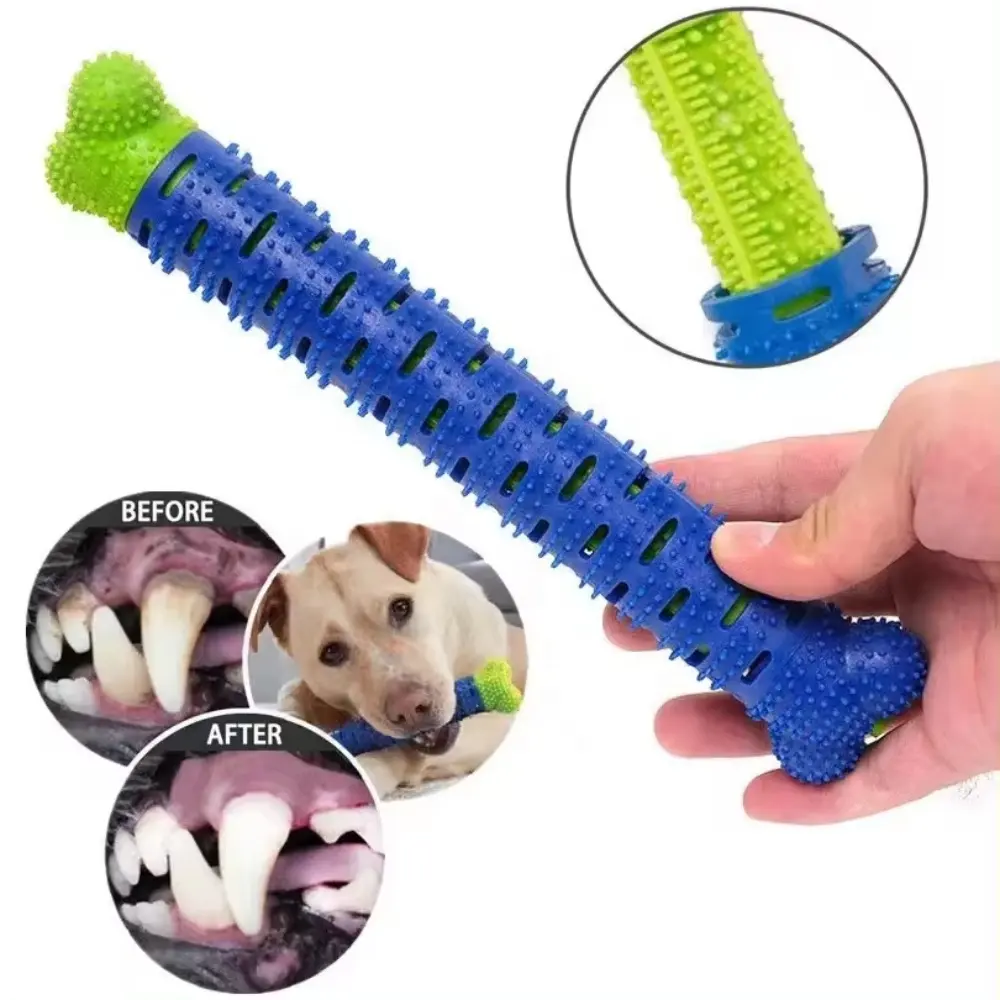 Funland TPR escova de dentes para limpeza dos dentes do cão brinquedo para mastigar agressivo
